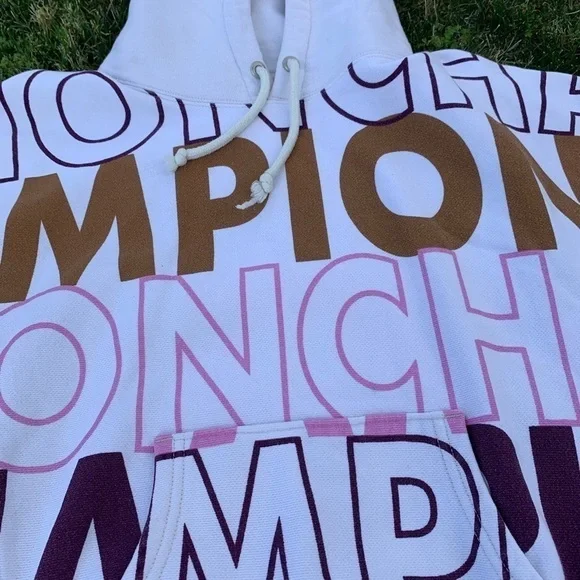 Champion Women’s Reverse Weave All-Over Print Hoodie Sweatshirt S - Picture 4 of 6